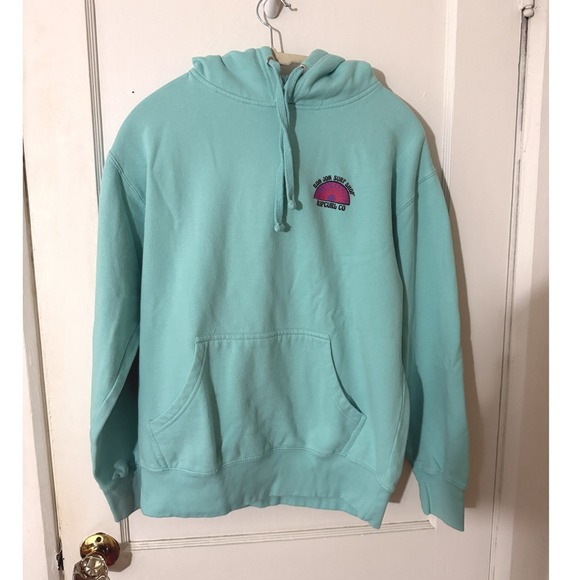Rip Curl Tops - Rip Curl Ron Jon Surf Shop Skeleton Graphic Hoodie Mint Teal Green Medium
